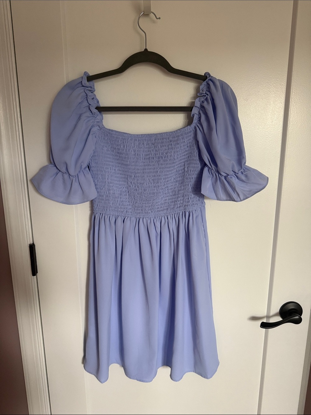 Women’s Amazon Lavender Puff-Sleeve Mini Dress